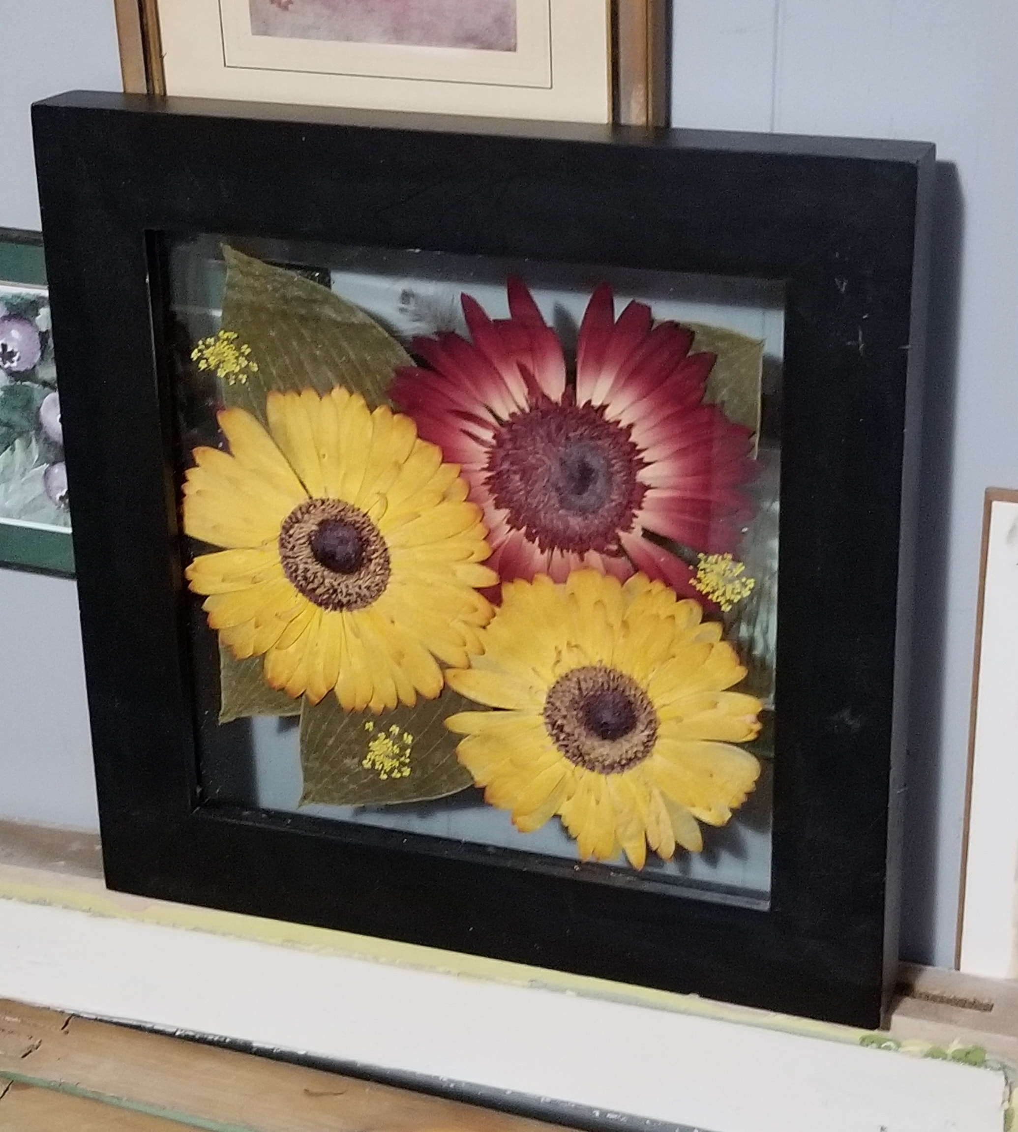 Black Pressed Floral Frame